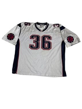 New England Football Jersey Clench #36 Embroidered Large Red White Blue 3XL